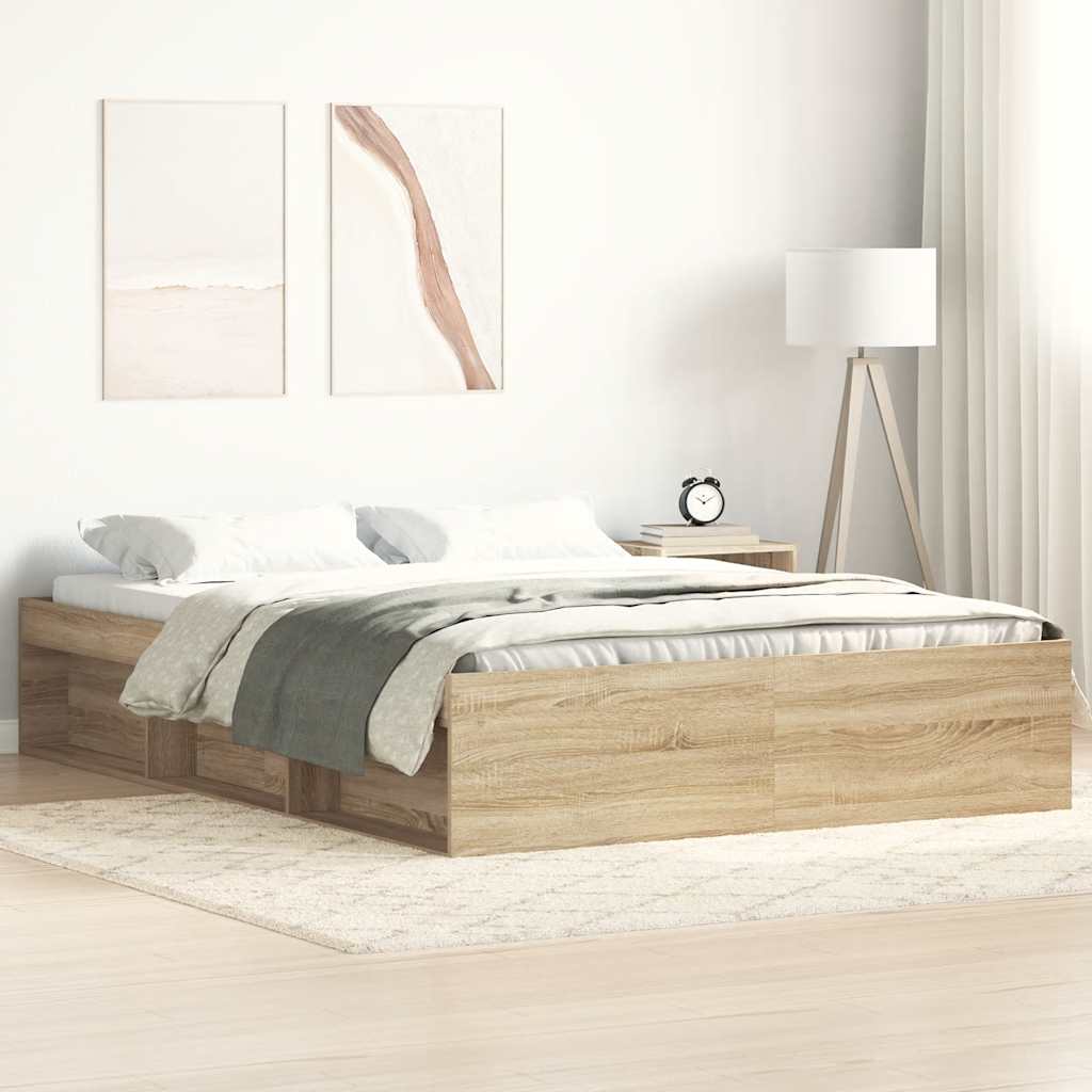 Bed Frame without Mattress 140x200 cm Sonoma oak