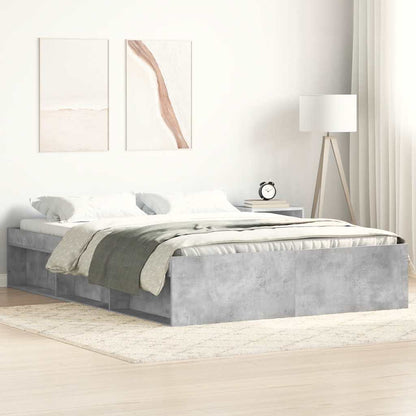 Bed Frame without Mattress 140x200 cm Concrete grey
