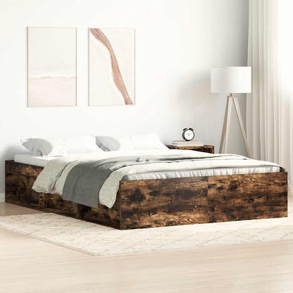 Bed Frame without Mattress 140x200 cm Smoked oak