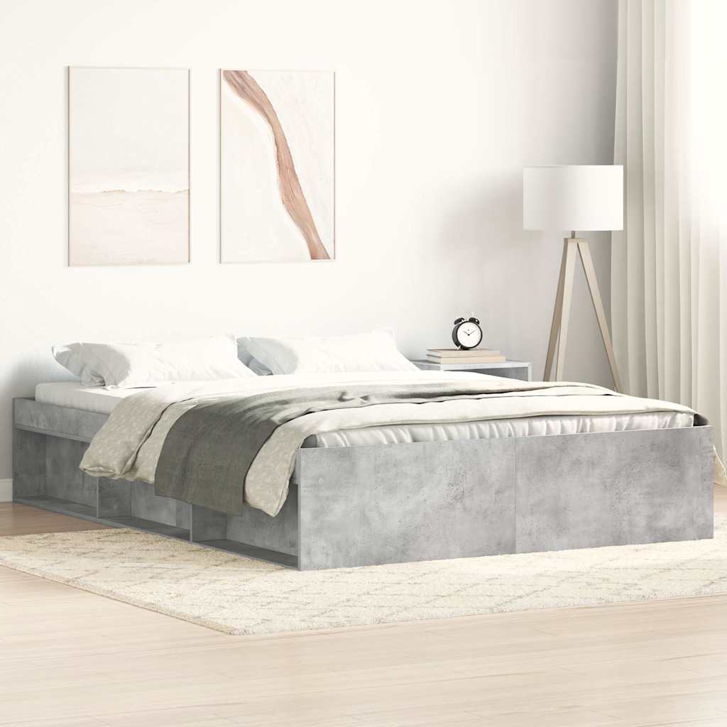 Bed Frame without Mattress 160x200 cm Concrete grey