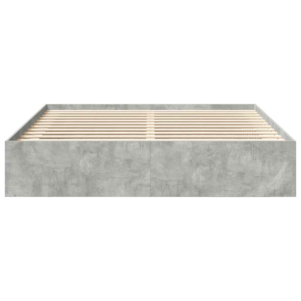 vidaXL Bed Frame without Mattress Concrete Grey 200x200 cm 4