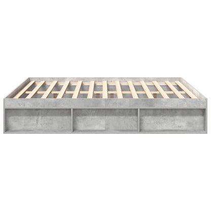 vidaXL Bed Frame without Mattress Concrete Grey 200x200 cm 6