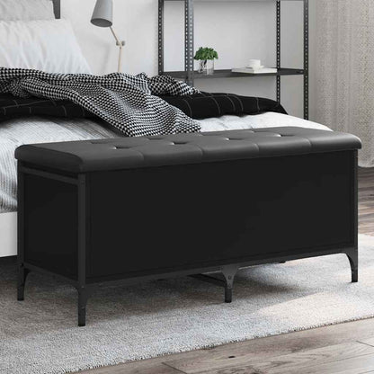 Storage Bench Engineered Wood Black
