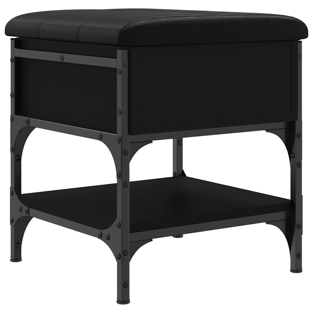 Shoe Bench Engineered Wood Black 42 x 42 x 45 cm