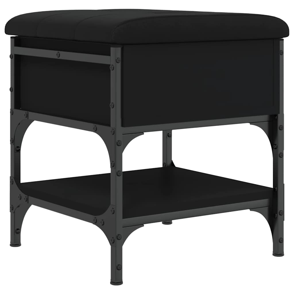 Shoe Bench Engineered Wood Black 42 x 42 x 45 cm
