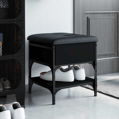 Shoe Bench Engineered Wood Black 42 x 42 x 45 cm