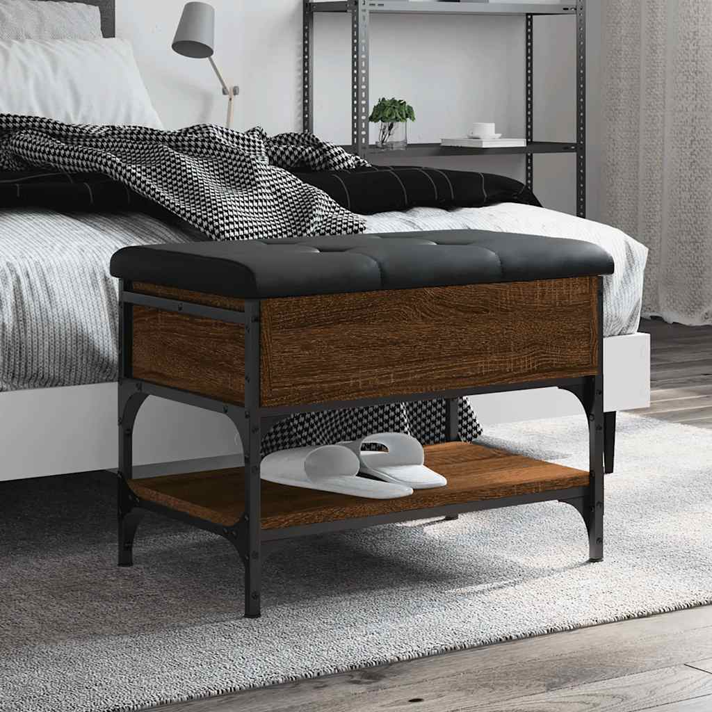 Shoe Bench Engineered Wood Brown oak 62 x 42 x 45 cm