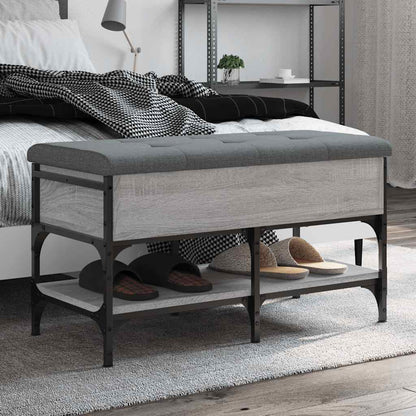 Shoe Bench Engineered Wood Grey sonoma 82 x 42 x 45 cm