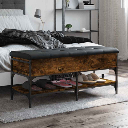 Shoe Bench Engineered Wood Smoked oak 102 x 42 x 45 cm