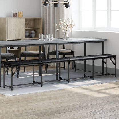 Dining Bench Steel and Fabric Black