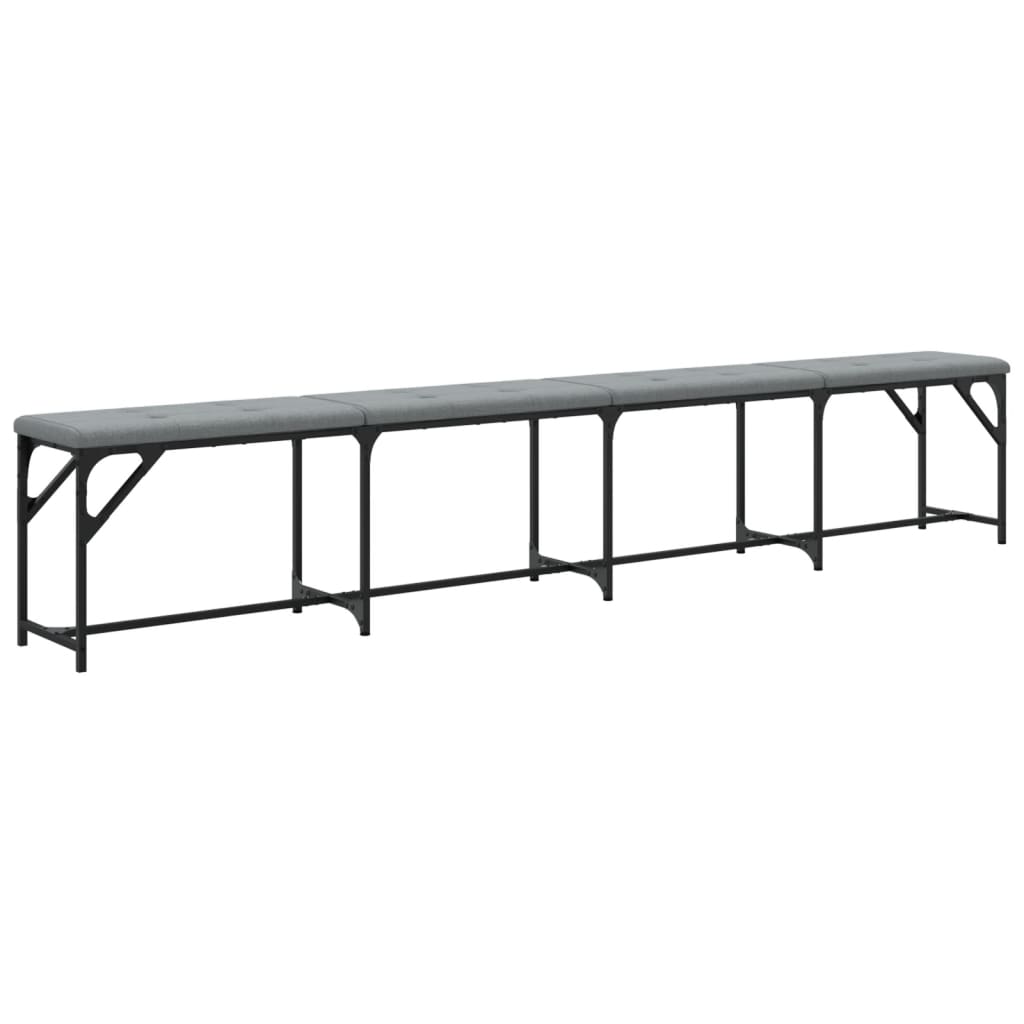 Dining Bench Steel and Fabric Light grey
