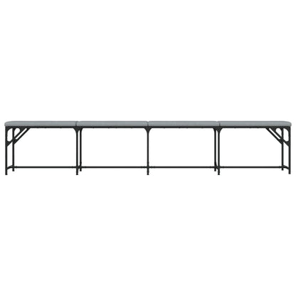Dining Bench Steel and Fabric Light grey