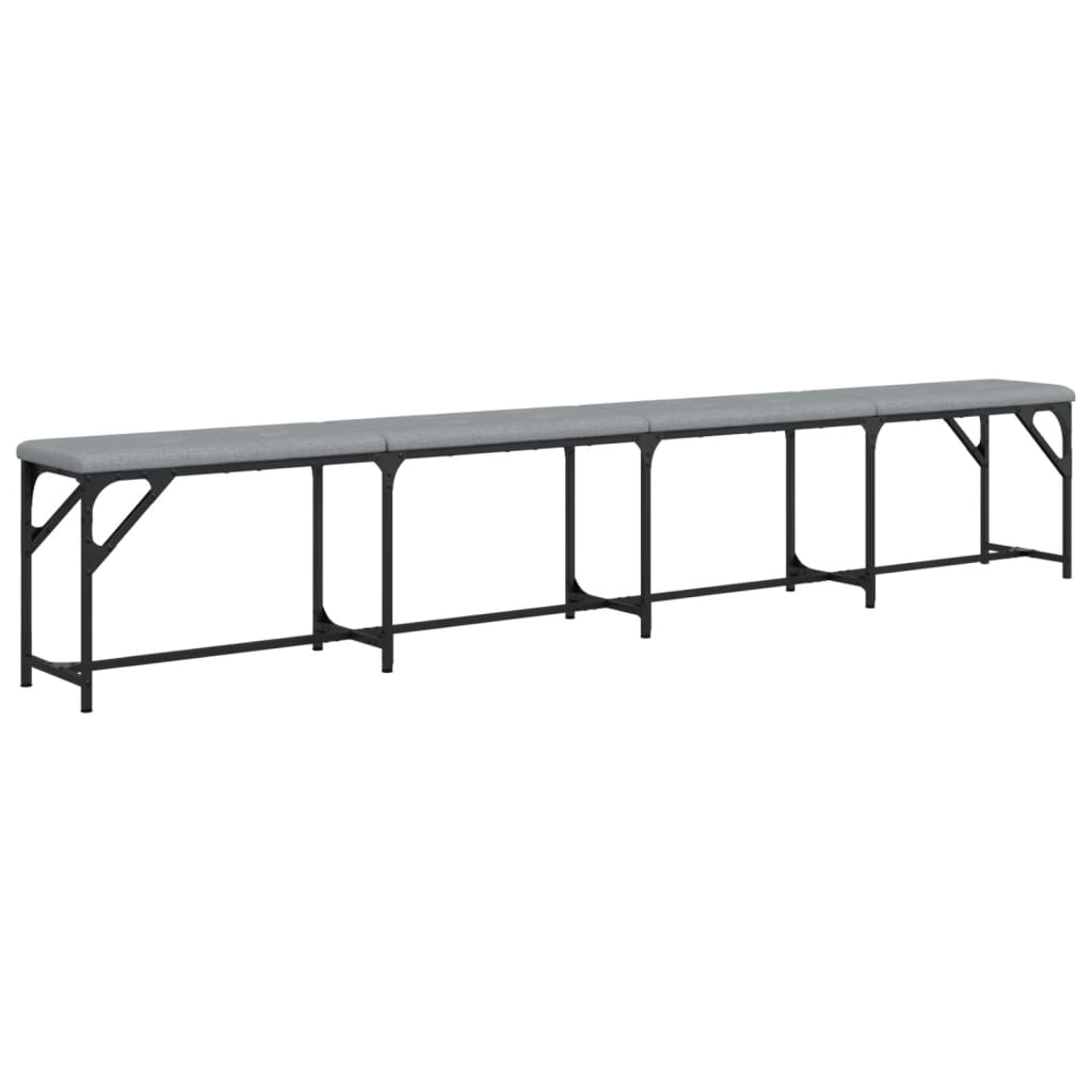 Dining Bench Steel and Fabric Light grey