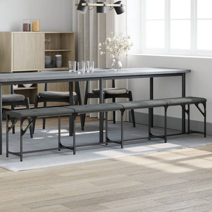 Dining Bench Steel and Fabric Dark grey