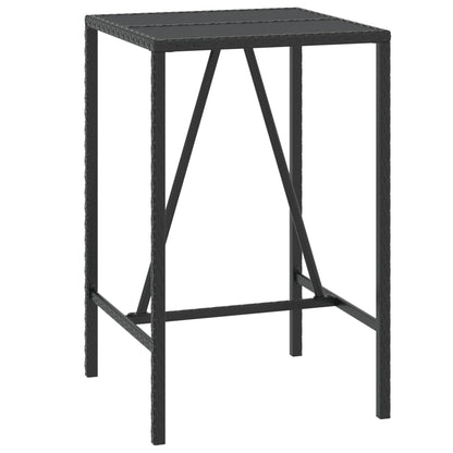 vidaXL 5 Piece Garden Bar Set with Cushions Black Poly Rattan 6
