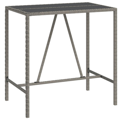 vidaXL 5 Piece Garden Bar Set with Cushions Grey Poly Rattan 6