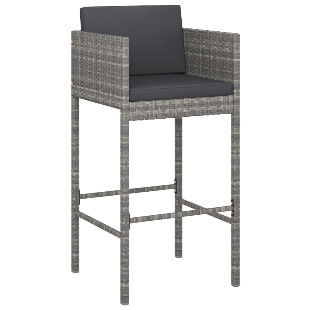 5 Piece Garden Bar Set with Cushions Poly Rattan 4