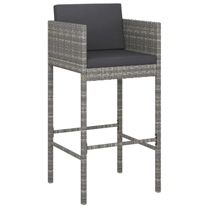 5 Piece Garden Bar Set with Cushions Poly Rattan 4