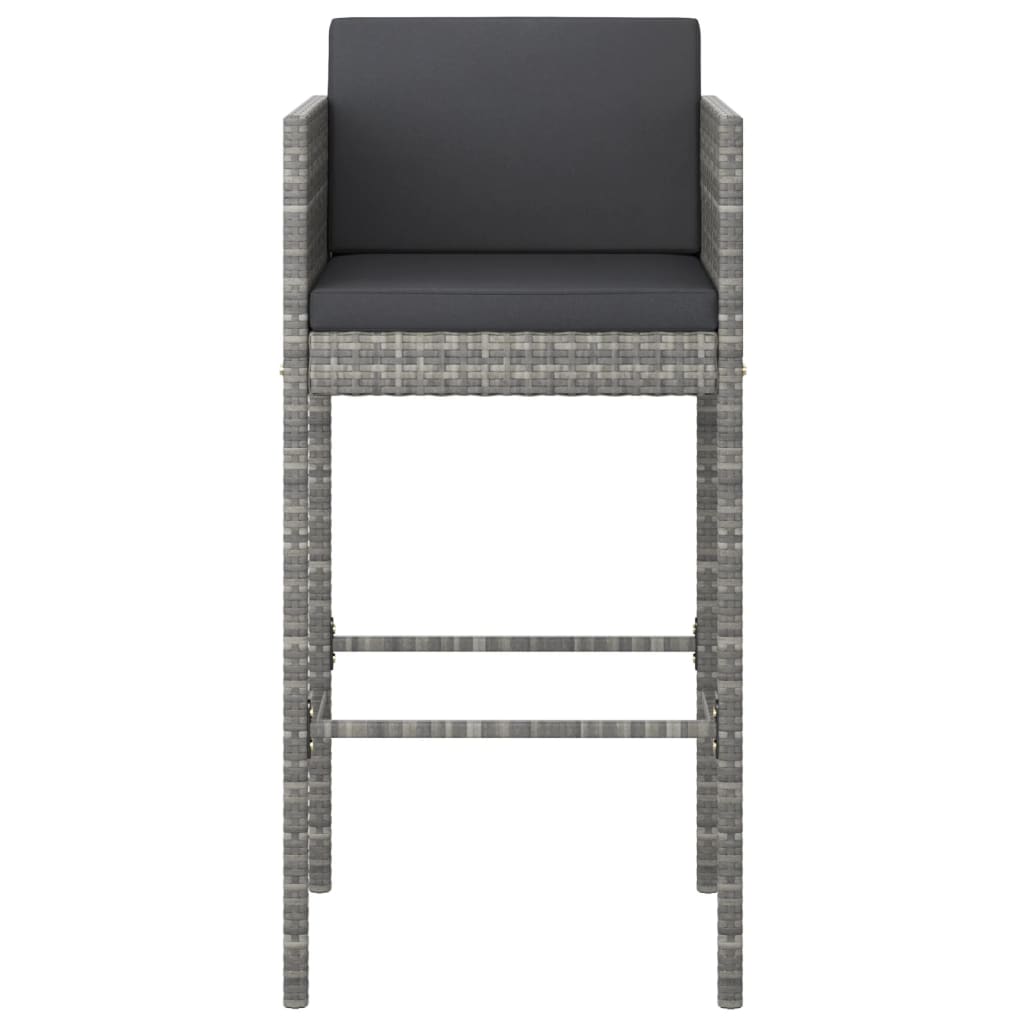 5 Piece Garden Bar Set with Cushions Poly Rattan 4