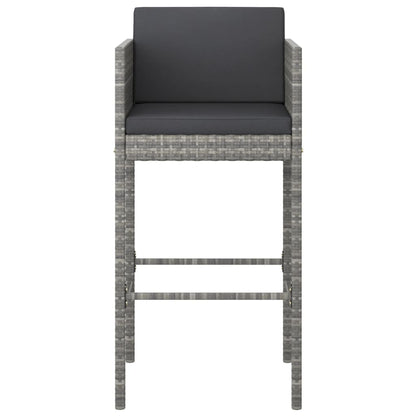 5 Piece Garden Bar Set with Cushions Poly Rattan 4