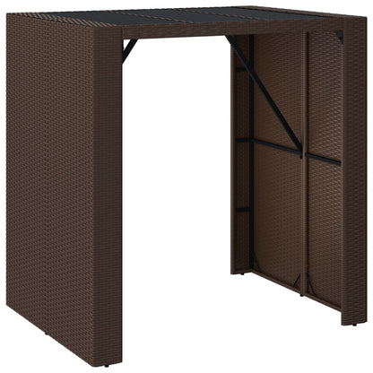 vidaXL 5 Piece Garden Bar Set with Cushions Brown Poly Rattan 6