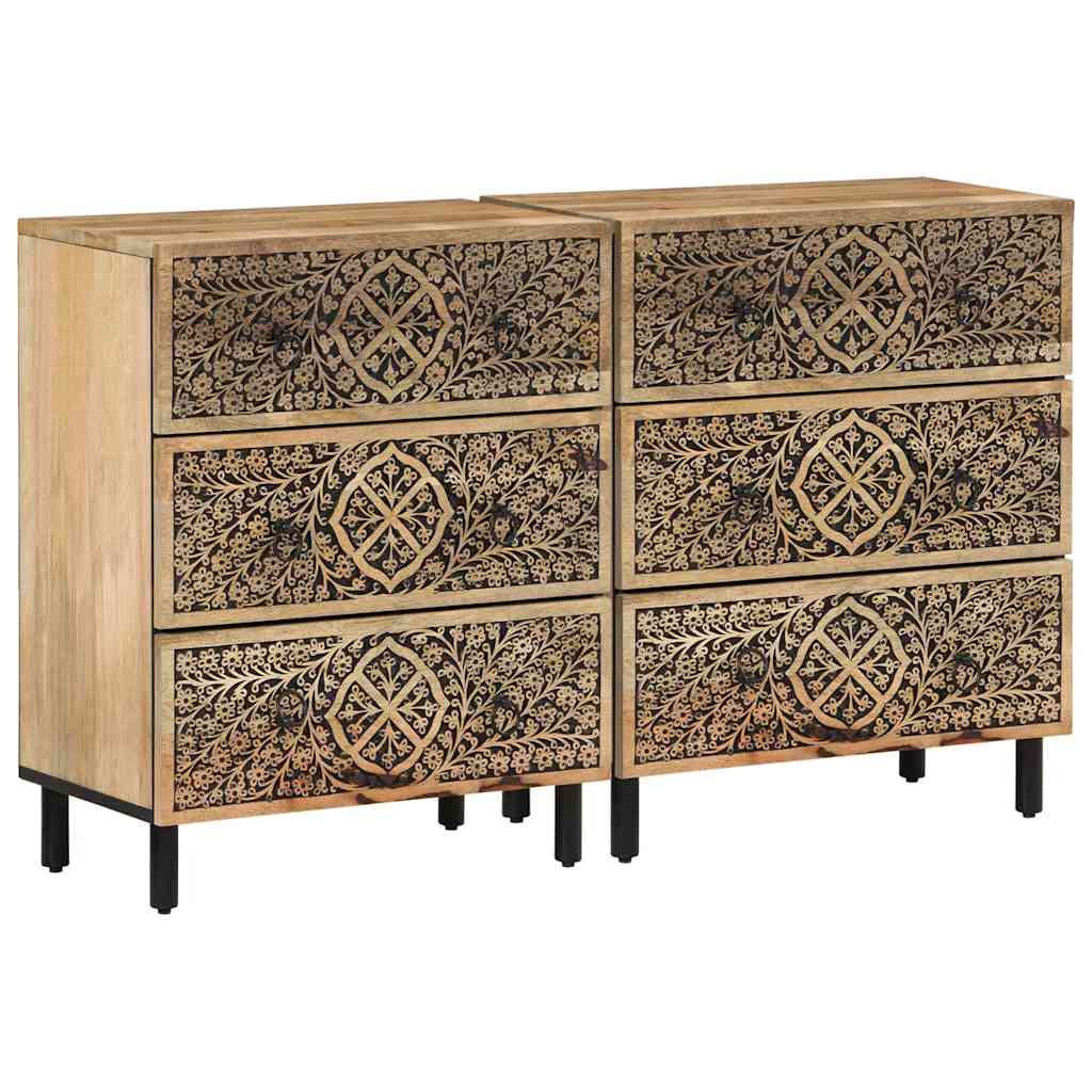 vidaXL Side Cabinets 2 pcs 60x33x75 cm Solid Wood Mango 1