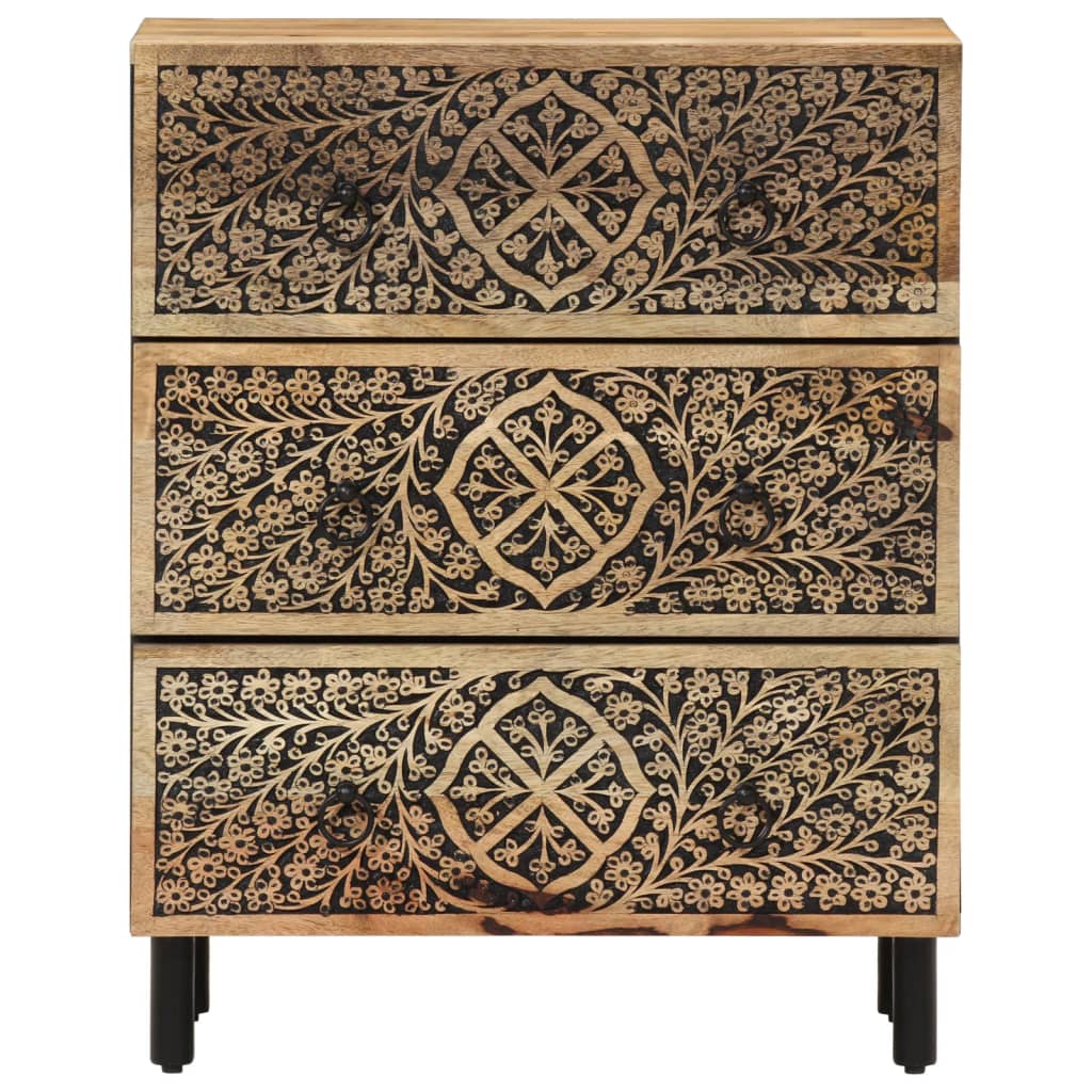 vidaXL Side Cabinets 2 pcs 60x33x75 cm Solid Wood Mango 4