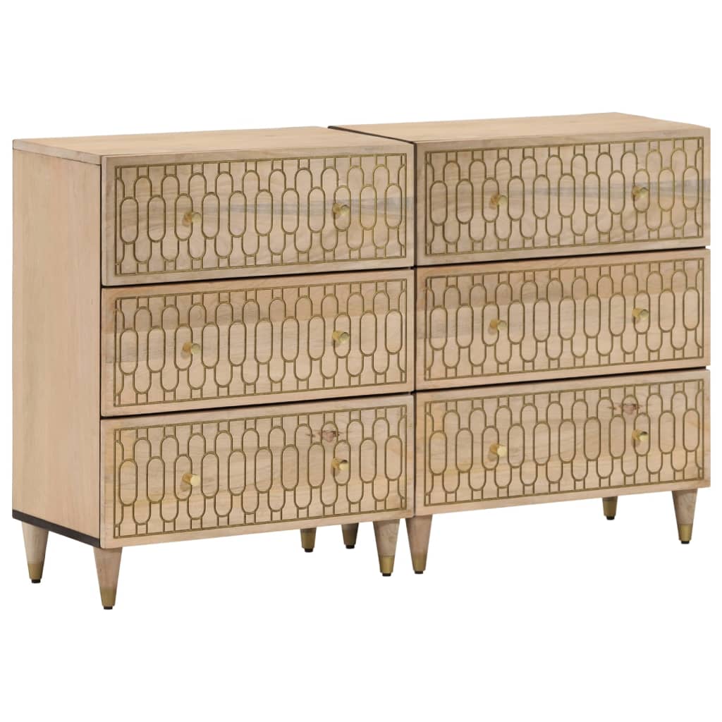 vidaXL Side Cabinets 2 pcs 60x33x75 cm Solid Wood Mango 1