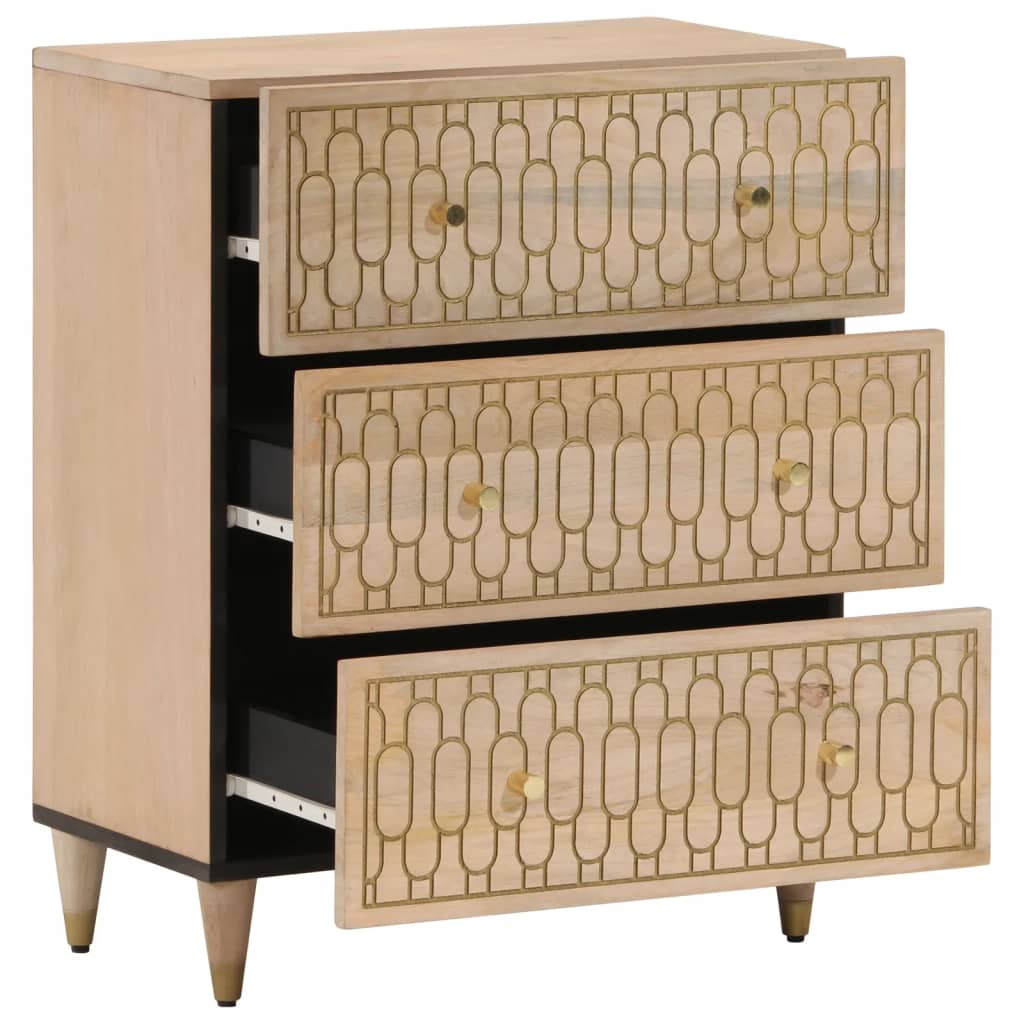 vidaXL Side Cabinets 2 pcs 60x33x75 cm Solid Wood Mango 3