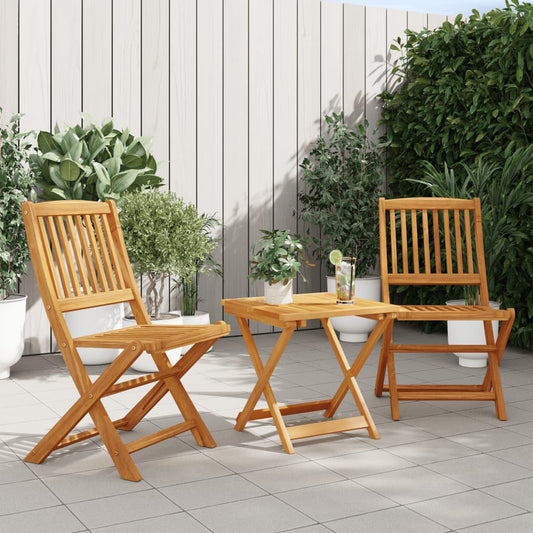3 Piece Folding Garden Dining Set Solid Wood Acacia 2
