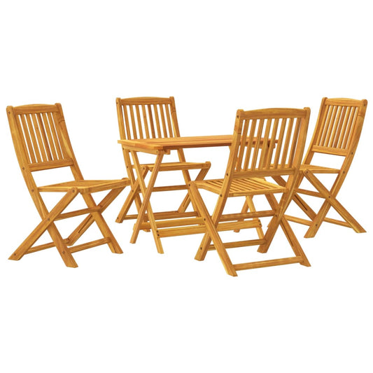 vidaXL 5 Piece Folding Garden Dining Set Solid Wood Acacia 2