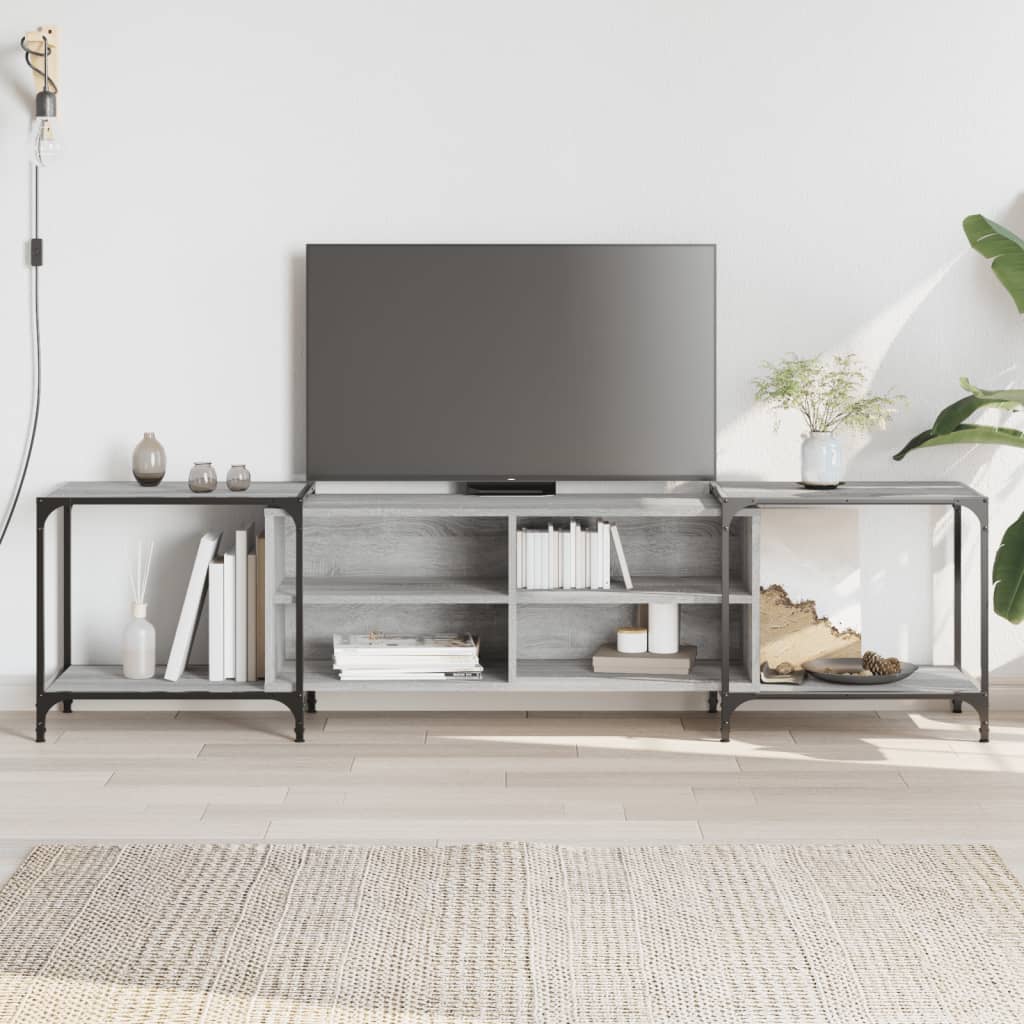 TV Cabinet 153x37x50 cm Engineered Wood Grey sonoma 203 cm