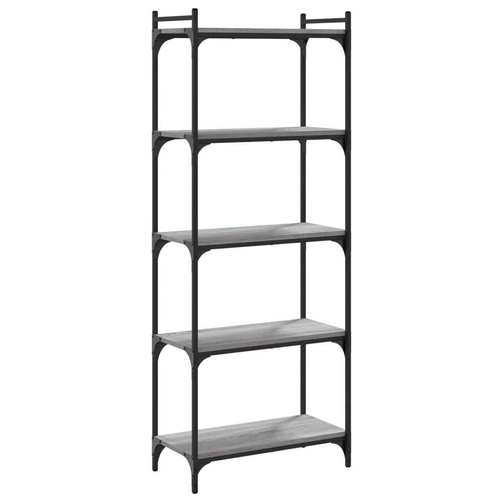 Bookcase 3-Tier 60x30x86 cm Engineered Wood Grey sonoma 154 cm