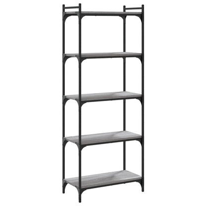 Bookcase 3-Tier 60x30x86 cm Engineered Wood Grey sonoma 154 cm