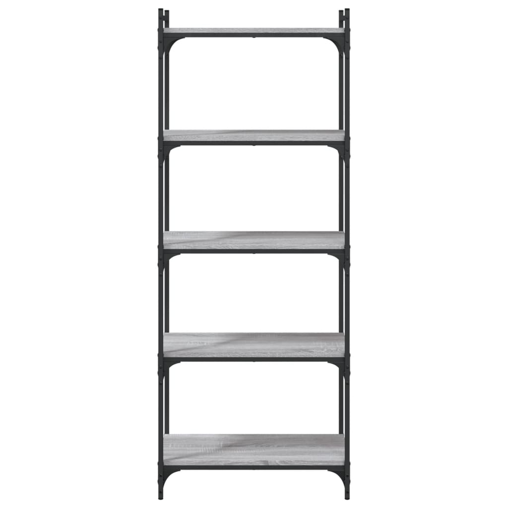 Bookcase 3-Tier 60x30x86 cm Engineered Wood Grey sonoma 154 cm
