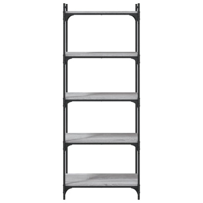 Bookcase 3-Tier 60x30x86 cm Engineered Wood Grey sonoma 154 cm
