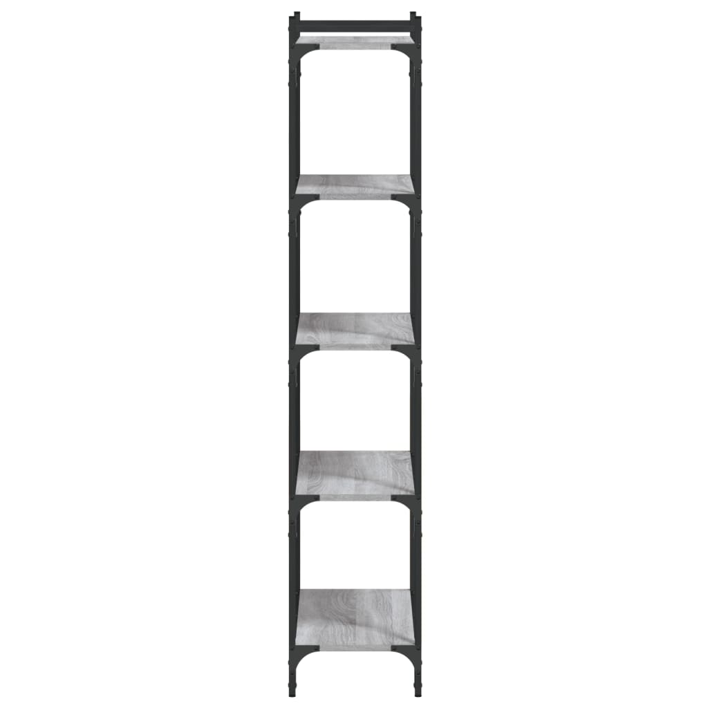 Bookcase 3-Tier 60x30x86 cm Engineered Wood Grey sonoma 154 cm