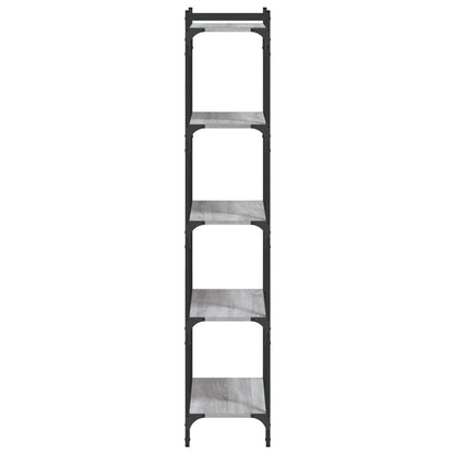 Bookcase 3-Tier 60x30x86 cm Engineered Wood Grey sonoma 154 cm