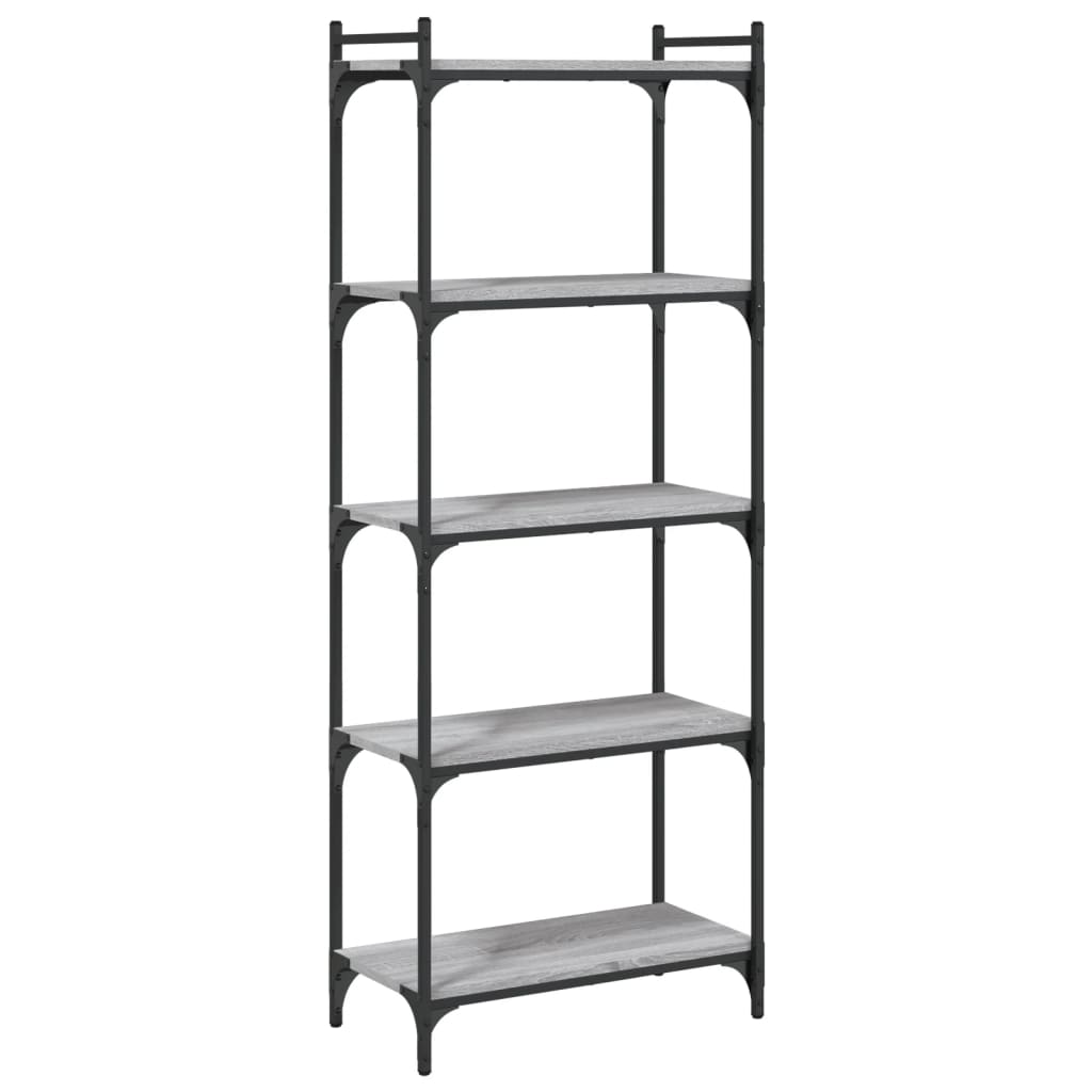 Bookcase 3-Tier 60x30x86 cm Engineered Wood Grey sonoma 154 cm