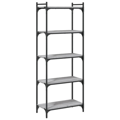 Bookcase 3-Tier 60x30x86 cm Engineered Wood Grey sonoma 154 cm
