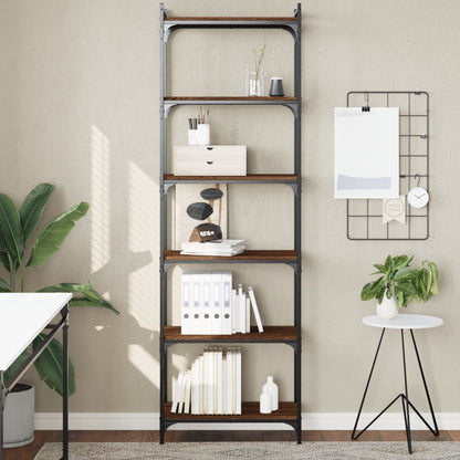 Bookcase 3-Tier 60x30x86 cm Engineered Wood Brown oak 188 cm