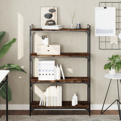 Bookcase 3-Tier 80x30x86 cm Engineered Wood Smoked oak 120 cm
