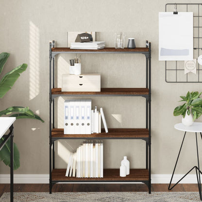 Bookcase 3-Tier 80x30x86 cm Engineered Wood Brown oak 120 cm