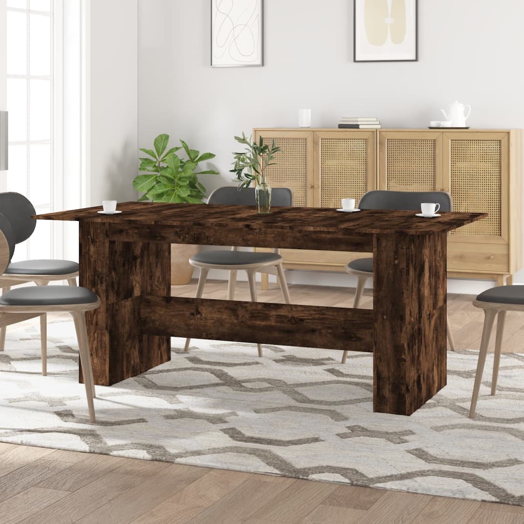 Dining Table 180x90x76 cm Engineered Wood Smoked oak