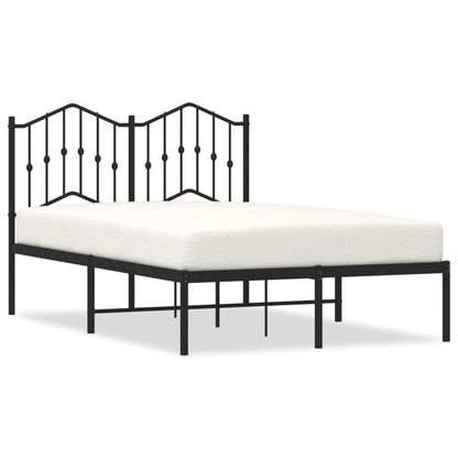 Metal Bed Frame without Mattress with Headboard Black 120 cm 190 cm