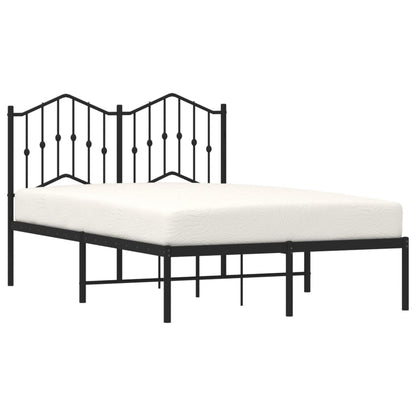 Metal Bed Frame without Mattress with Headboard Black 120 cm 190 cm