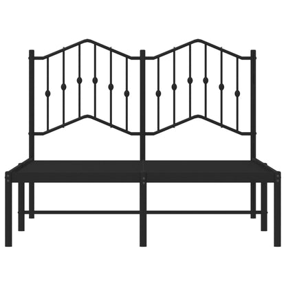 Metal Bed Frame without Mattress with Headboard Black 120 cm 190 cm