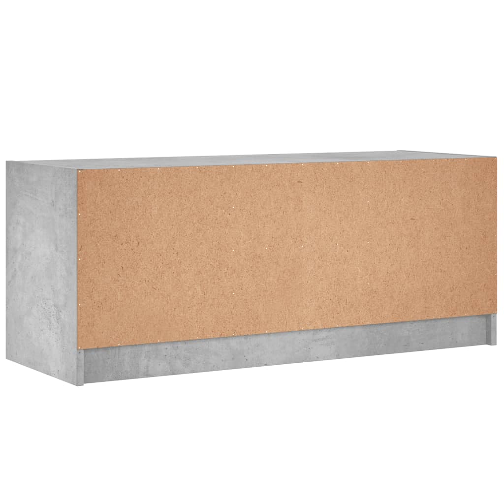 TV Cabinet with Glass Doors 102x37x42 cm Concrete grey