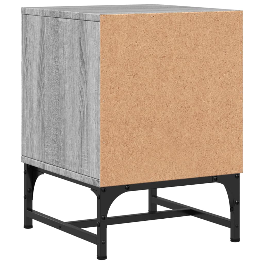 Bedside Cabinet with Glass Door 35x37x50 cm Grey sonoma