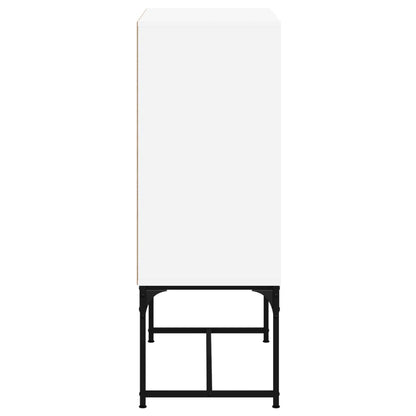 Side Cabinet with Glass Doors 69x37x100 cm White